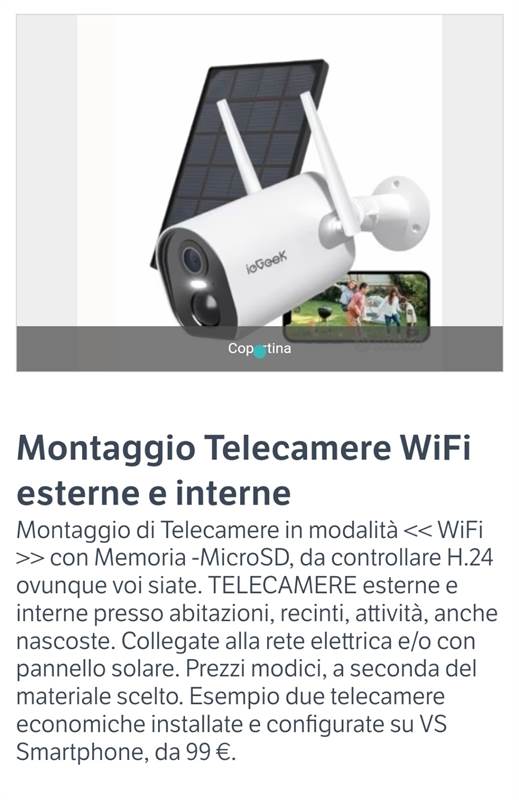 Montaggio Telecamere WiFi