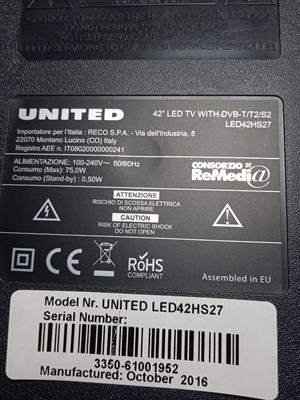 United - Causa non utilizzo vendo scheda madre, modello led 42HS27 - Foto 3