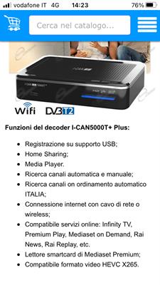 Digitale terrestre DVB-T2 modello I.CAM 5000 - Foto 5